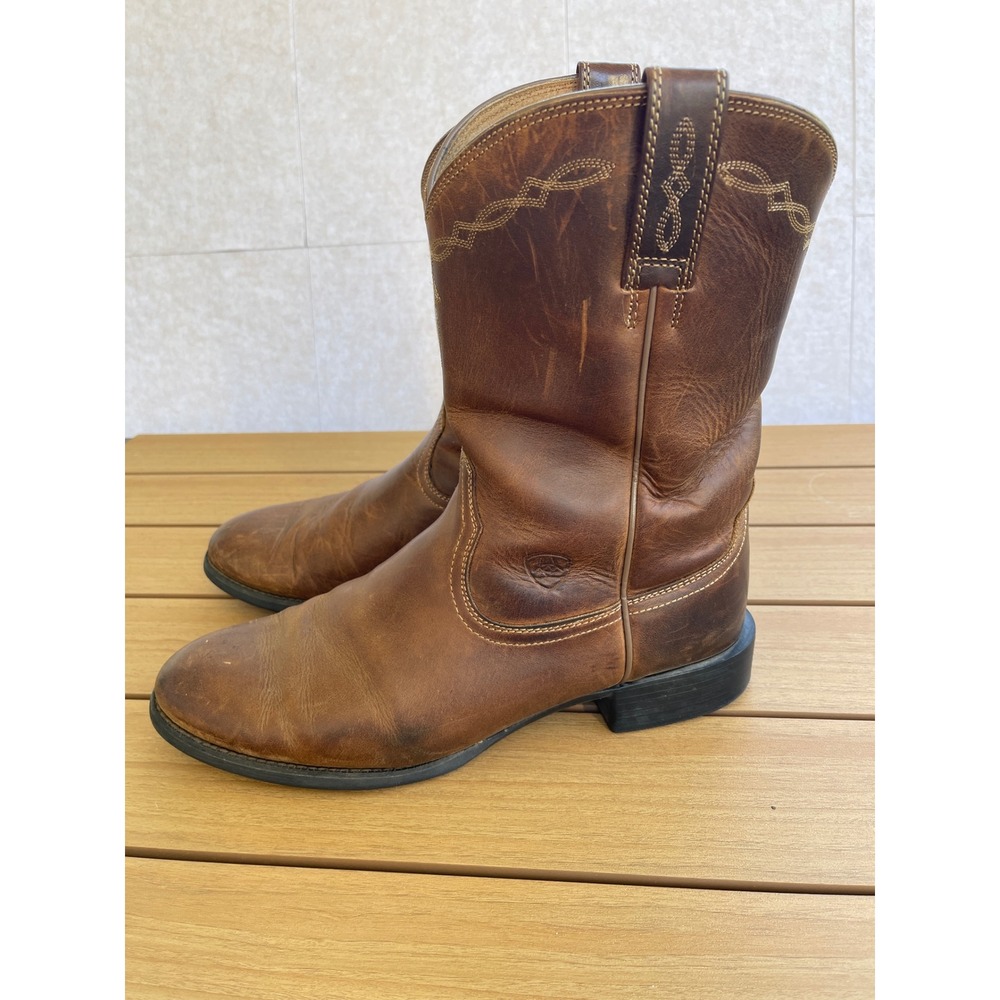 Ariat Heritage Roper Western Boots Mens 10.5 EE Brown Leather Cowboy Round Toe